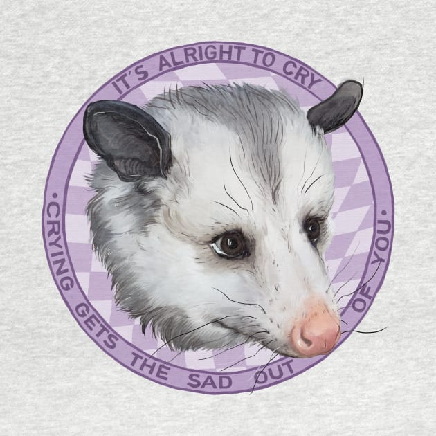 It's alright to cry // sad opossum by LauraGraves